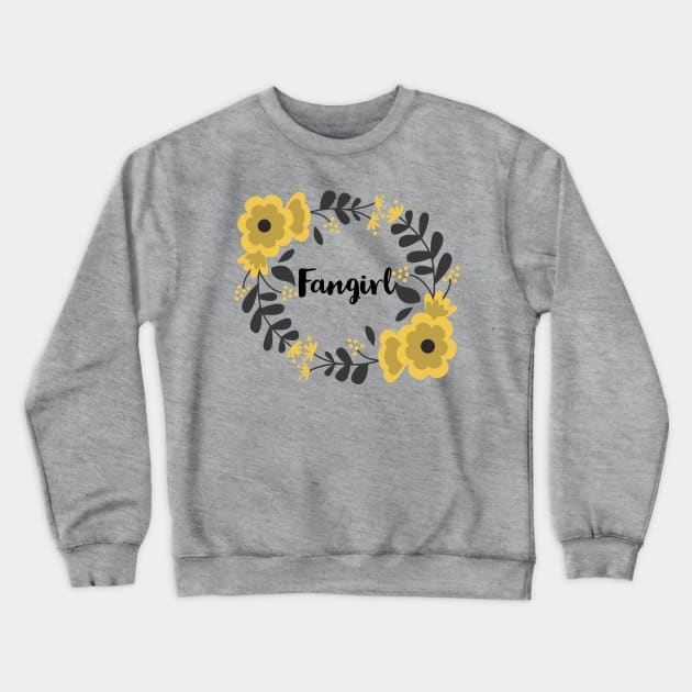 Fangirl Floral Yellow Crewneck Sweatshirt by templeofgeek